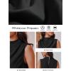 imageCicy Bell Womens Mock Neck Satin Tank Tops Sleeveless Ruched Dressy Casual Summer Shirt BlousesBlack