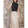 imageCicy Bell Womens Mock Neck Satin Tank Tops Sleeveless Ruched Dressy Casual Summer Shirt BlousesBlack
