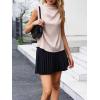 imageCicy Bell Womens Mock Neck Satin Tank Tops Sleeveless Ruched Dressy Casual Summer Shirt BlousesPink