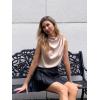 imageCicy Bell Womens Mock Neck Satin Tank Tops Sleeveless Ruched Dressy Casual Summer Shirt BlousesPink