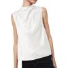 imageCicy Bell Womens Mock Neck Satin Tank Tops Sleeveless Ruched Dressy Casual Summer Shirt BlousesWhite
