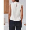 imageCicy Bell Womens Mock Neck Satin Tank Tops Sleeveless Ruched Dressy Casual Summer Shirt BlousesWhite
