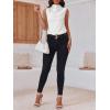 imageCicy Bell Womens Mock Neck Satin Tank Tops Sleeveless Ruched Dressy Casual Summer Shirt BlousesWhite