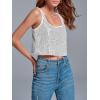 imageCicy Bell Womens Sequin Crop Tank Tops Cute Sleeveless Sparkly Camisole Blouse Cocktail Evening Party Tank ShirtsSilver