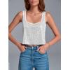 imageCicy Bell Womens Sequin Crop Tank Tops Cute Sleeveless Sparkly Camisole Blouse Cocktail Evening Party Tank ShirtsSilver