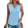 imageCicy Bell Women V Neck Tank Tops Dressy Casual Summer Loose Fit Sleeveless Shirts BlouseLight Blue