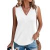 imageCicy Bell Women V Neck Tank Tops Dressy Casual Summer Loose Fit Sleeveless Shirts BlouseWhite