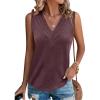 imageCicy Bell Women V Neck Tank Tops Dressy Casual Summer Loose Fit Sleeveless Shirts BlouseWine Red