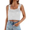 imageCicy Bell Womens Sequin Crop Tank Tops Cute Sleeveless Sparkly Camisole Blouse Cocktail Evening Party Tank ShirtsSilver