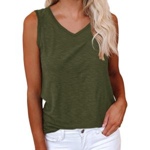 imageCicy Bell Womens Casual Tank Tops Crewneck Sleeveless Summer Cotton Tee ShirtsZ4army Green