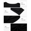 image34 Sleeve Tops for Women Boat Neck Tshirts Ribbed Knit Basic Casual Slim Fit Tee ShirtsBlack