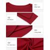 image34 Sleeve Tops for Women Boat Neck Tshirts Ribbed Knit Basic Casual Slim Fit Tee ShirtsRed
