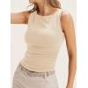 imageCicy Bell Womens Boat Neck Tank Tops Summer Tight Ruched Sleeveless ShirtsApricot