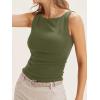 imageCicy Bell Womens Boat Neck Tank Tops Summer Tight Ruched Sleeveless ShirtsArmy Green