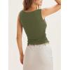 imageCicy Bell Womens Boat Neck Tank Tops Summer Tight Ruched Sleeveless ShirtsArmy Green