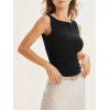 imageCicy Bell Womens Boat Neck Tank Tops Summer Tight Ruched Sleeveless ShirtsBlack