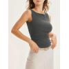 imageCicy Bell Womens Boat Neck Tank Tops Summer Tight Ruched Sleeveless ShirtsDark Grey