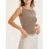 imageCicy Bell Womens Boat Neck Tank Tops Summer Tight Ruched Sleeveless ShirtsKhaki