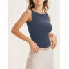 imageCicy Bell Womens Boat Neck Tank Tops Summer Tight Ruched Sleeveless ShirtsNavy