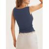 imageCicy Bell Womens Boat Neck Tank Tops Summer Tight Ruched Sleeveless ShirtsNavy