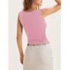 imageCicy Bell Womens Boat Neck Tank Tops Summer Tight Ruched Sleeveless ShirtsPink