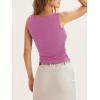 imageCicy Bell Womens Boat Neck Tank Tops Summer Tight Ruched Sleeveless ShirtsRose Red