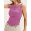 imageCicy Bell Womens Boat Neck Tank Tops Summer Tight Ruched Sleeveless ShirtsRose Red