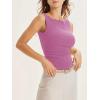 imageCicy Bell Womens Boat Neck Tank Tops Summer Tight Ruched Sleeveless ShirtsRose Red