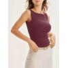 imageCicy Bell Womens Boat Neck Tank Tops Summer Tight Ruched Sleeveless ShirtsWine Red