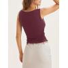 imageCicy Bell Womens Boat Neck Tank Tops Summer Tight Ruched Sleeveless ShirtsWine Red