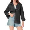 imageCicy Bell Womens Button Down Shirts Jackets Shackets Eyelet Hollow Out Embroidery Long Sleeve Blouses TopsBlack