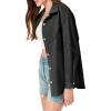 imageCicy Bell Womens Button Down Shirts Jackets Shackets Eyelet Hollow Out Embroidery Long Sleeve Blouses TopsBlack