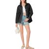 imageCicy Bell Womens Button Down Shirts Jackets Shackets Eyelet Hollow Out Embroidery Long Sleeve Blouses TopsBlack