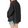 imageCicy Bell Womens Button Down Shirts Jackets Shackets Eyelet Hollow Out Embroidery Long Sleeve Blouses TopsBlack