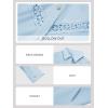 imageCicy Bell Womens Button Down Shirts Jackets Shackets Eyelet Hollow Out Embroidery Long Sleeve Blouses TopsBlue