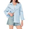 imageCicy Bell Womens Button Down Shirts Jackets Shackets Eyelet Hollow Out Embroidery Long Sleeve Blouses TopsBlue