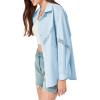 imageCicy Bell Womens Button Down Shirts Jackets Shackets Eyelet Hollow Out Embroidery Long Sleeve Blouses TopsBlue