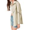 imageCicy Bell Womens Button Down Shirts Jackets Shackets Eyelet Hollow Out Embroidery Long Sleeve Blouses TopsKhaki