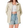 imageCicy Bell Womens Button Down Shirts Jackets Shackets Eyelet Hollow Out Embroidery Long Sleeve Blouses TopsKhaki