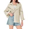 imageCicy Bell Womens Button Down Shirts Jackets Shackets Eyelet Hollow Out Embroidery Long Sleeve Blouses TopsKhaki