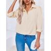 imageCicy Bell Womens Button Down Shirts Long Puff Sleeve V Neck Casual Work Office Tunic TopBeige