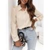 imageCicy Bell Womens Button Down Shirts Long Puff Sleeve V Neck Casual Work Office Tunic TopBeige