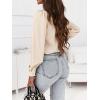 imageCicy Bell Womens Button Down Shirts Long Puff Sleeve V Neck Casual Work Office Tunic TopBeige
