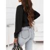imageCicy Bell Womens Button Down Shirts Long Puff Sleeve V Neck Casual Work Office Tunic TopBlack