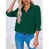 imageCicy Bell Womens Button Down Shirts Long Puff Sleeve V Neck Casual Work Office Tunic TopBlackish Green