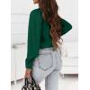 imageCicy Bell Womens Button Down Shirts Long Puff Sleeve V Neck Casual Work Office Tunic TopBlackish Green