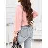 imageCicy Bell Womens Button Down Shirts Long Puff Sleeve V Neck Casual Work Office Tunic TopPink