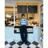 imageCicy Bell Womens Cropped Polo Sweater Striped Long Sleeve Shirts Lightweight Color Block Knit Pullover TopsBlue