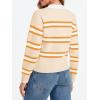 imageCicy Bell Womens Cropped Polo Sweater Striped Long Sleeve Shirts Lightweight Color Block Knit Pullover TopsKhaki