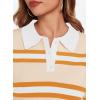 imageCicy Bell Womens Cropped Polo Sweater Striped Long Sleeve Shirts Lightweight Color Block Knit Pullover TopsKhaki